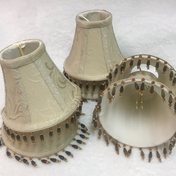 Linen, Beaded Chandelier Shades - Picture 3 of 8